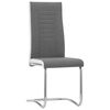 vidaXL Cantilever Dining Chairs 2 pcs Dark Grey Fabric