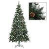 vidaXL Artificial Pre-lit Christmas Tree with Ball Set&Pine Cones 210 cm
