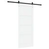 vidaXL Sliding Door White and Black 83 x 202 cm Solid Pine Wood