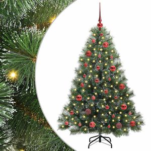 vidaXL Artificial Christmas Tree with 150 LEDs Green 150 cm PE and PVC