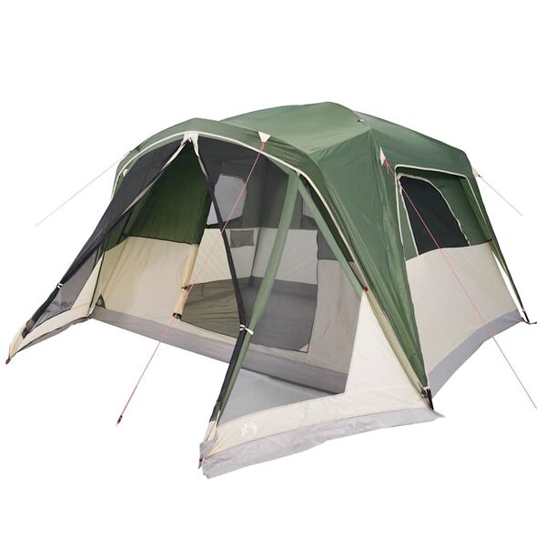 vidaXL Family Tent with Porch 6-Person Green Waterproof