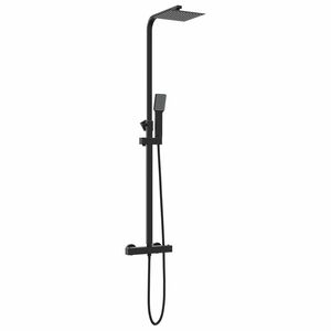 vidaXL Thermostatic Shower System Set Black Stainless Steel 201