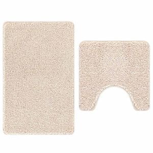 vidaXL Anti-slip Bath Mat Set 2 pcs Cream PP