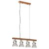 vidaXL Industrial Ceiling Lamp Silver E27 Mango Wood
