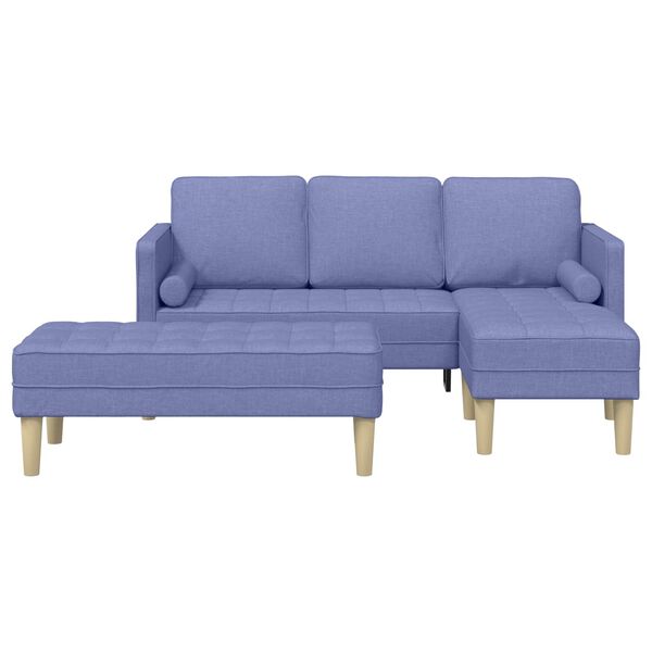 vidaXL Sofa Set with Cushion 2 pcs Jeans Blue Polyester