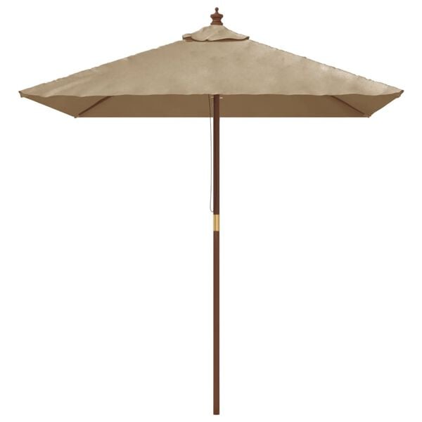 vidaXL Garden Parasol with Wooden Pole Taupe 198x198x231 cm