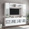 vidaXL 6 Piece TV Wall Cabinet Set with LED Lights White