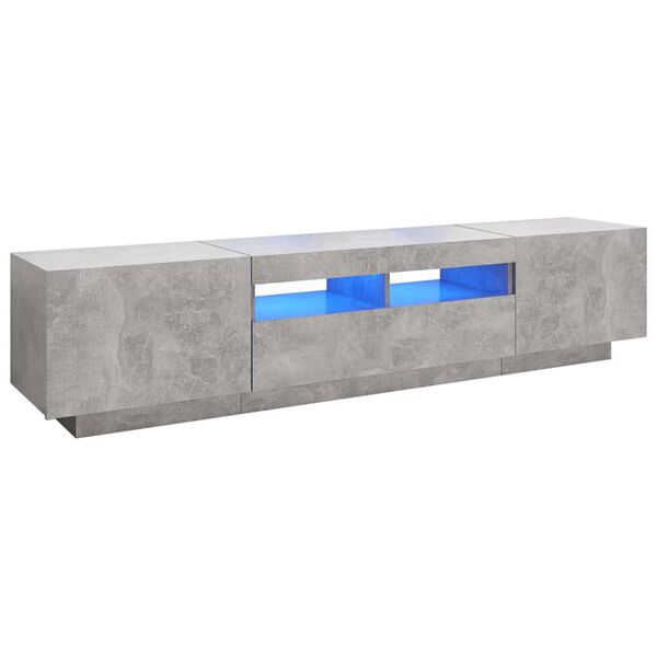 vidaXL TV Cabinet with LED Lights Concrete Grey 180x35x40 cm