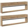 vidaXL Magazine Rack with Shelf 2 pcs Artisan Oak 100 x 12 x 30 cm