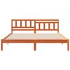 vidaXL Bed Frame with Headboard Wax Brown 150 x 200 cm Solid Pine Wood