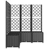 vidaXL Garden Planter with Trellis Black 120x120x136 cm PP