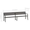 vidaXL Twin Garden Bench 246 cm Black Steel