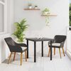 vidaXL Garden Dining Set with Cushion 3 pcs Black Poly Rattan