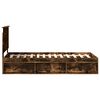 vidaXL Bed Frame with Drawer Smoked Oak 100 x 200 cm Solid Pine Wood