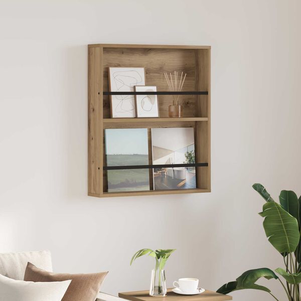 vidaXL Magazine Rack Artisan Oak 60 x 12 x 70 cm Engineered Wood