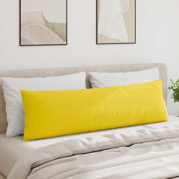 vidaXL Sofa Pillows 2 pcs Light Yellow 145 x 40 cm Fabric