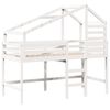 vidaXL Loft Bed with Ladder and Roof without Mattress White 90x200 cm