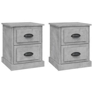 vidaXL Bedside Cabinets 2 pcs Concrete Grey 39x39x47.5 cm Engineered Wood