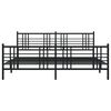 vidaXL Metal Bed Frame without Mattress with Footboard Black 183x213cm
