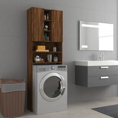 vidaXL Washing Machine Cabinet Brown Oak 64x25.5x190 cm