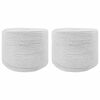 vidaXL Cotton Twine 2 pcs 2 mm 100 m White 100% Cotton