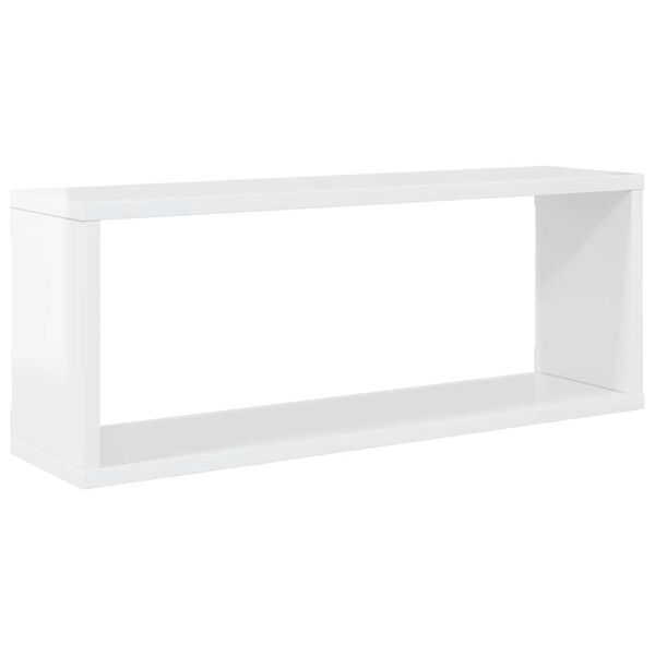 vidaXL Wall Cube Shelf 4 pcs High Gloss White 60x15x23 cm Engineered Wood