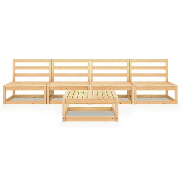 vidaXL 5 Piece Garden Lounge Set Solid Wood Pine