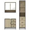 vidaXL 3 Piece Bathroom Furniture Set Sonoma Oak Engineered Wood