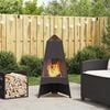 vidaXL Fire Pit Black 50 x 50 x 95 cm Steel