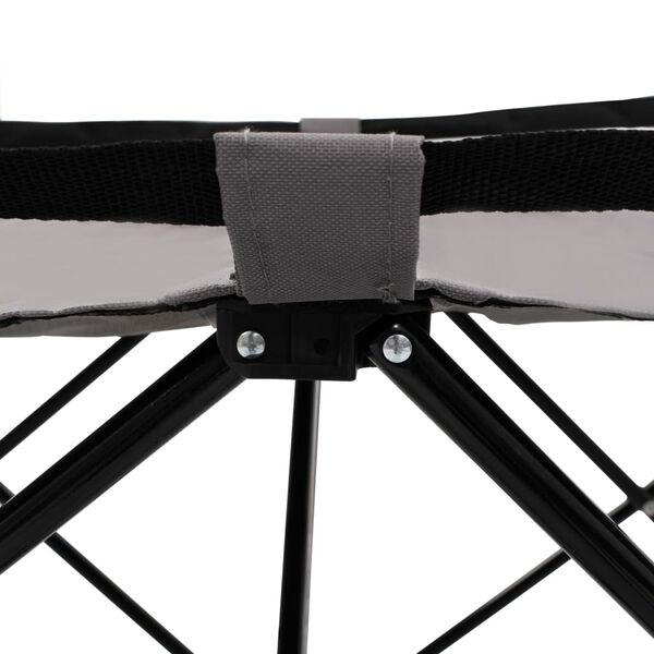 vidaXL Folding Sun Lounger Grey Steel