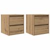vidaXL Wall-mounted Bedside Cabinets 2 pcs Artisan Oak 38x34x40 cm