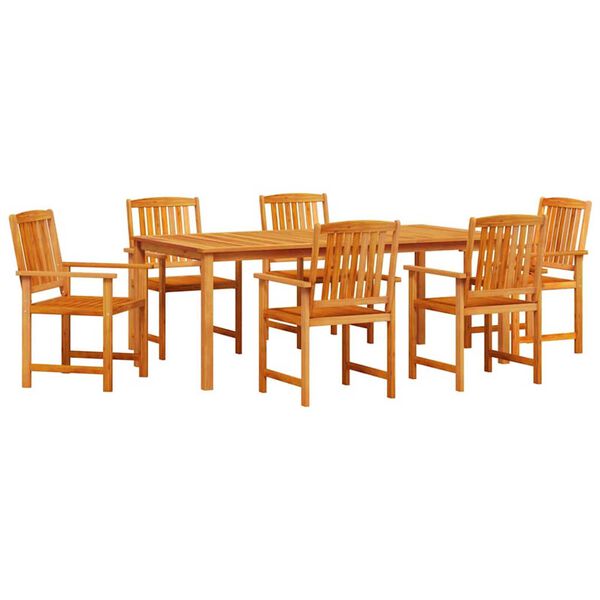 vidaXL Garden Dining Set 7 pcs Brown Solid Acacia Wood