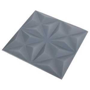 vidaXL Wall Panels 48 pcs Origami Grey 50 x 50 cm XPS Foam