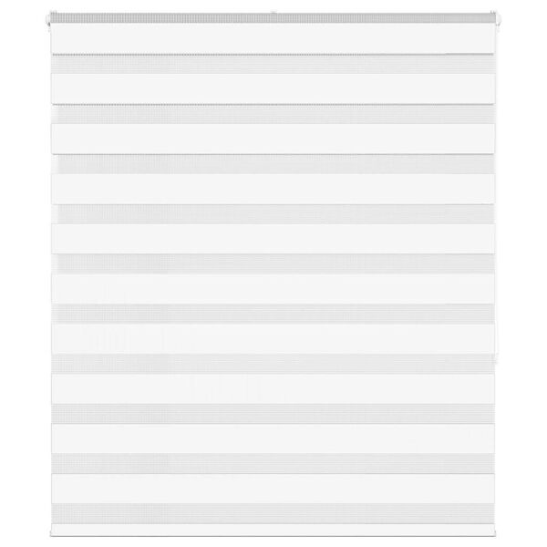 vidaXL Zebra Blind White 130x150 cm Fabric Width 125.9 cm Polyester