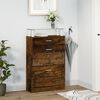 vidaXL Shoe Cabinet Smoked Oak 63x24x104 cm Engineered Wood