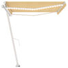 vidaXL Manual Retractable Awning with LED 450x350 cm Yellow and White
