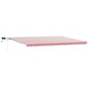 vidaXL Retractable Awning Red and White 500 x 350 cm Fabric and Steel