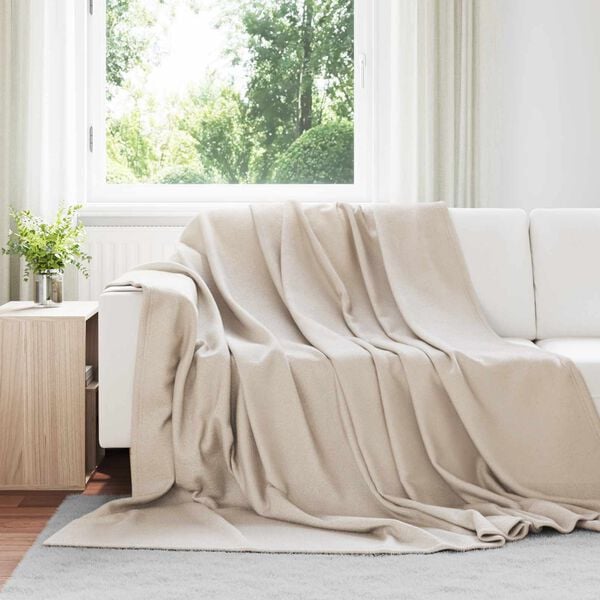 vidaXL Throw Blanket Beige 270 x 240 cm Fleece