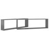 vidaXL Wall Cube Shelf 2 pcs High Gloss Grey 100x15x30 cm Engineered Wood