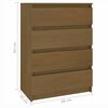 vidaXL Side Cabinet Honey Brown 60x36x84 cm Solid Pinewood