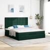 vidaXL Ottoman Bed with Mattresses Dark Green 180x200cm Velvet