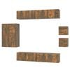 vidaXL 8 Piece TV Cabinet Set Smoked Oak Engineered Wood