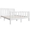vidaXL Bed Frame without Mattress White King Size Solid Wood