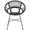 vidaXL Dining Chair 2 pcs Black 65 x 55.5 x 81 cm Rattan and Iron