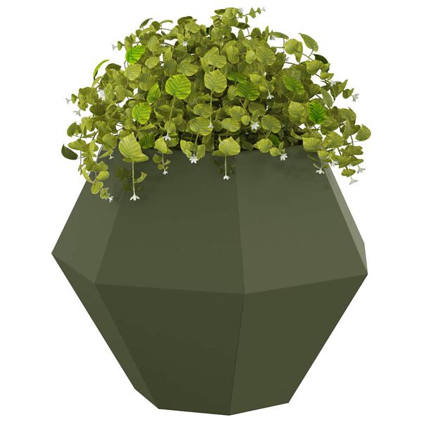 vidaXL Planter 2 pcs Olive Green 75 x 75 x 60 cm Steel
