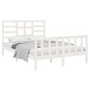 vidaXL Bed Frame without Mattress White Solid Wood 140x190 cm