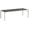 vidaXL Garden Table | White | Poly Rattan | Large | Adjustable Feet