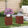 vidaXL Plant Stand 2 pcs Rusty 24 x 24 x 35 cm Weathering Steel