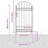 vidaXL Fence Gate Grey 100 x 175 cm Powder-coated steel