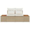 vidaXL Garden Sofa Beige 184 x 62 x 85cm Poly Rattan